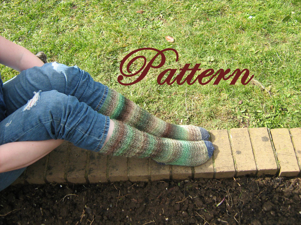 Womans fitted, Thermal calf sock PATTERN